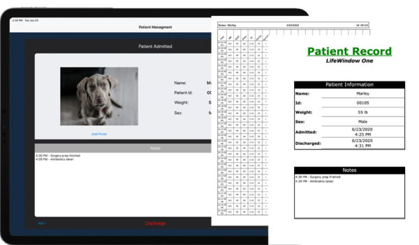 LifeWindow One Veterinary Monitor - Patient Records