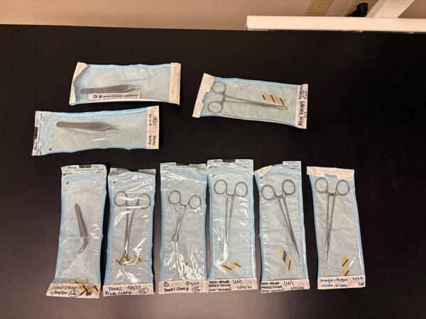 Surgical Towels, Clamps, Needle Drivers, and Scissors: