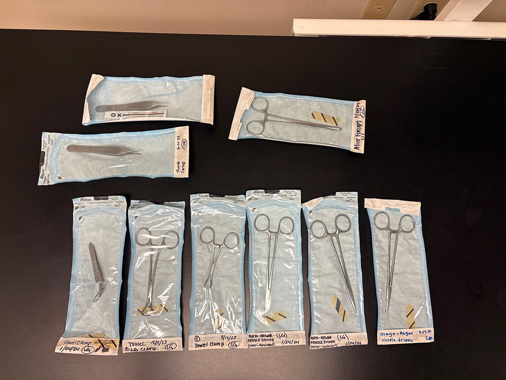 Surgical Towels, Clamps, Needle Drivers, and Scissors: